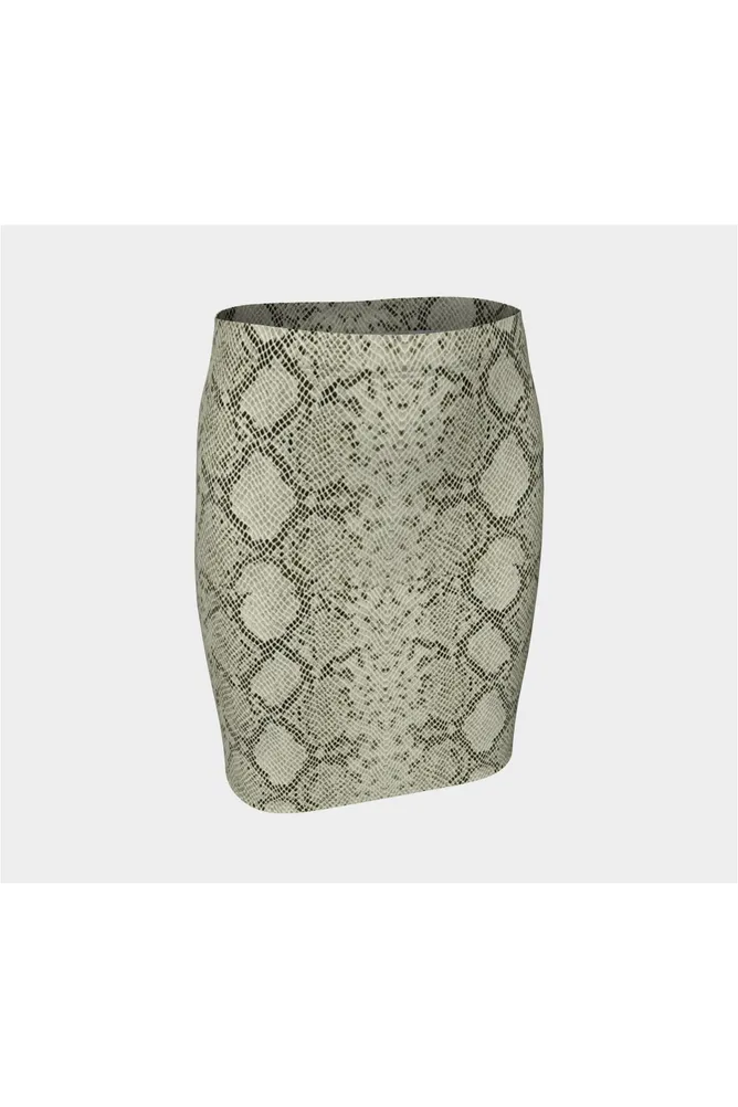 Snake Skin Print Fitted Skirt