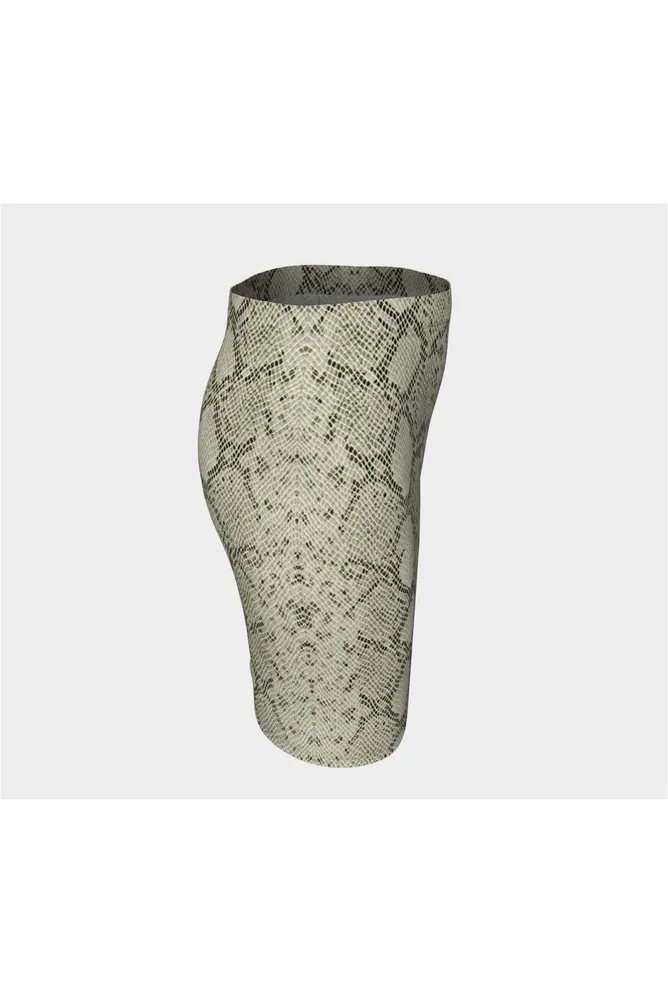 Snake Skin Print Fitted Skirt