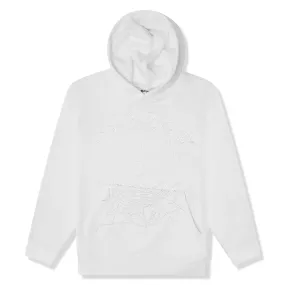 Sp5der OG Rhinestone Logo White Hoodie