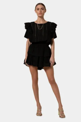 Sunna Ruffle Shoulder Mini Dress