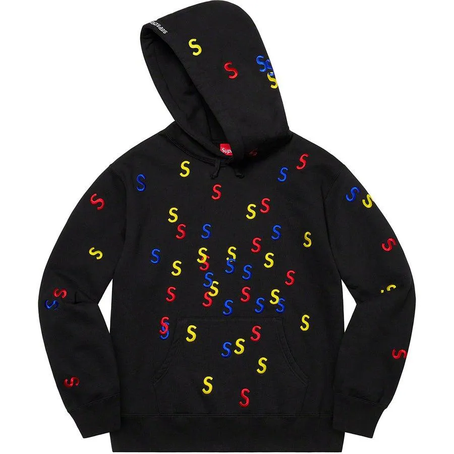 Supreme Embroidered S Hooded Sweatshirt (Black)