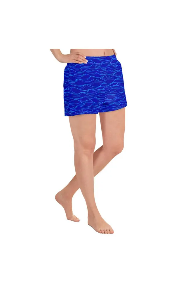 Tranquil Blue Waters Women's Athletic Short Shorts