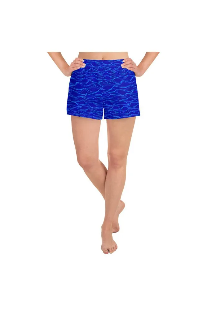 Tranquil Blue Waters Women's Athletic Short Shorts