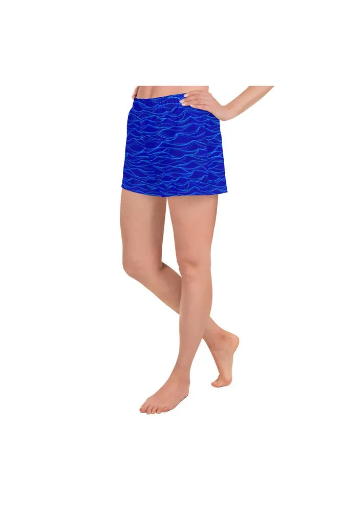 Tranquil Blue Waters Women's Athletic Short Shorts