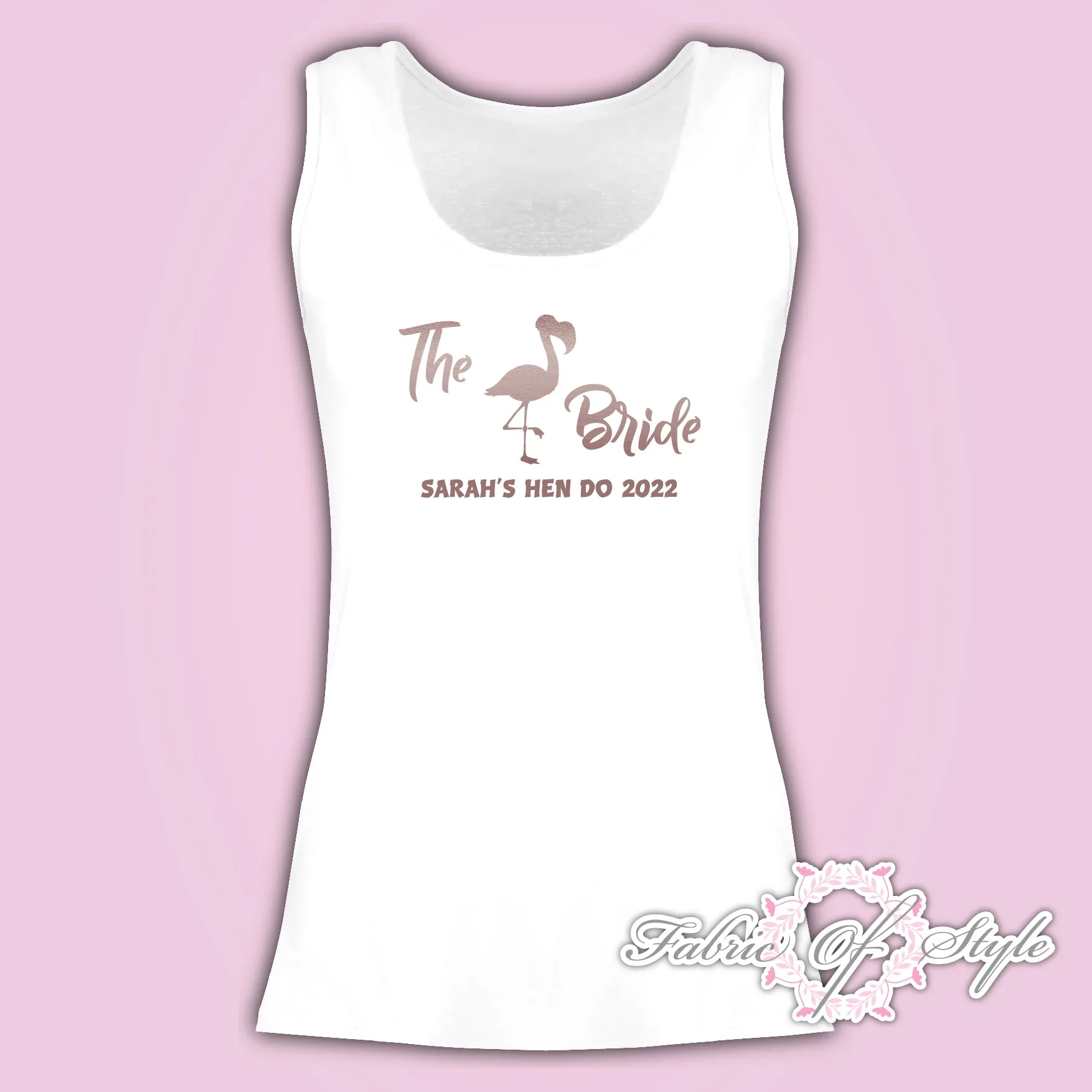 Vest Tank Top Flamingo T Personalised T-shirt Ladies Rose Gold