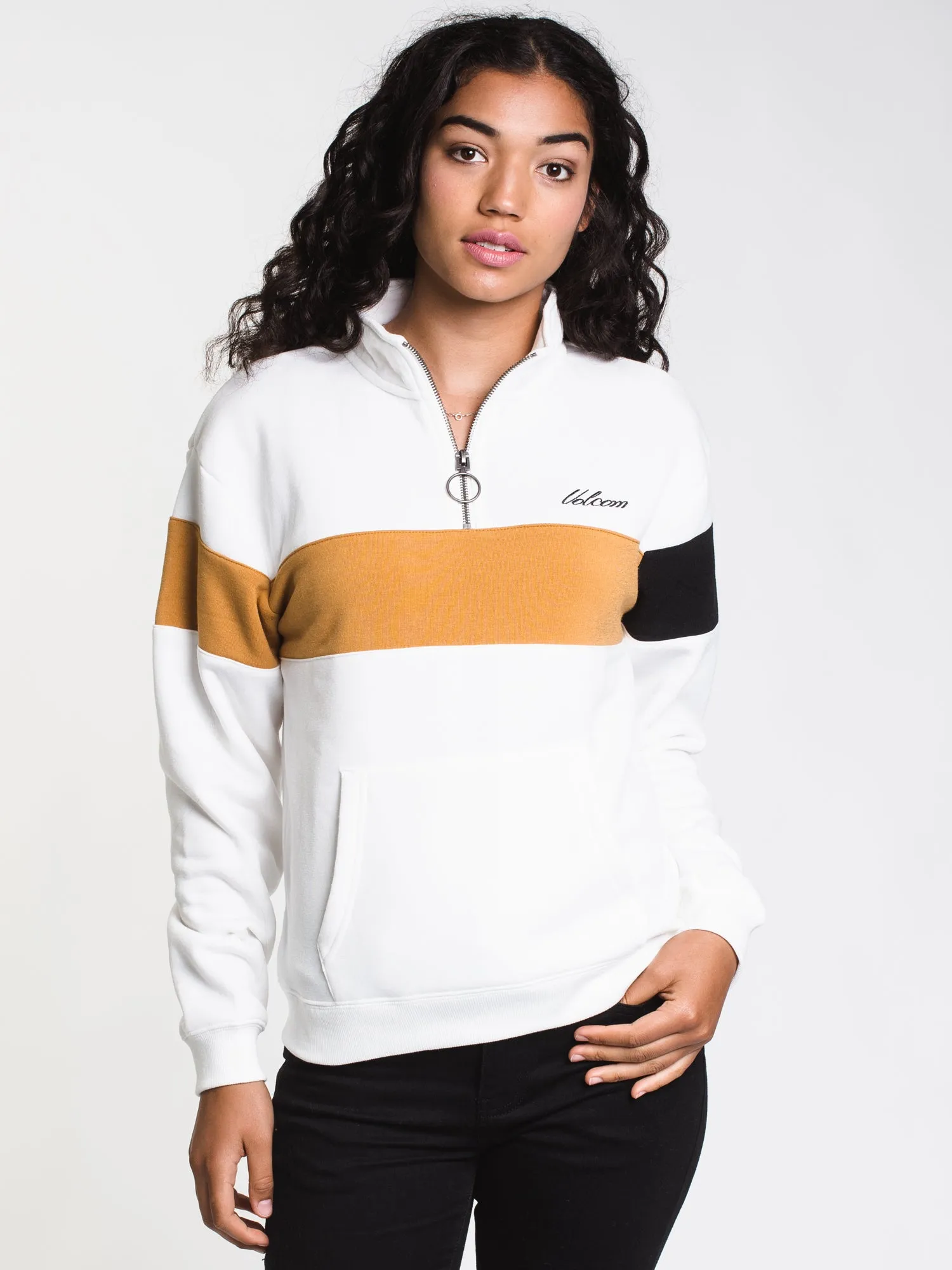 WOMENS SHORT STAXX QTR ZIP PULLOVER - WHT - CLEARANCE