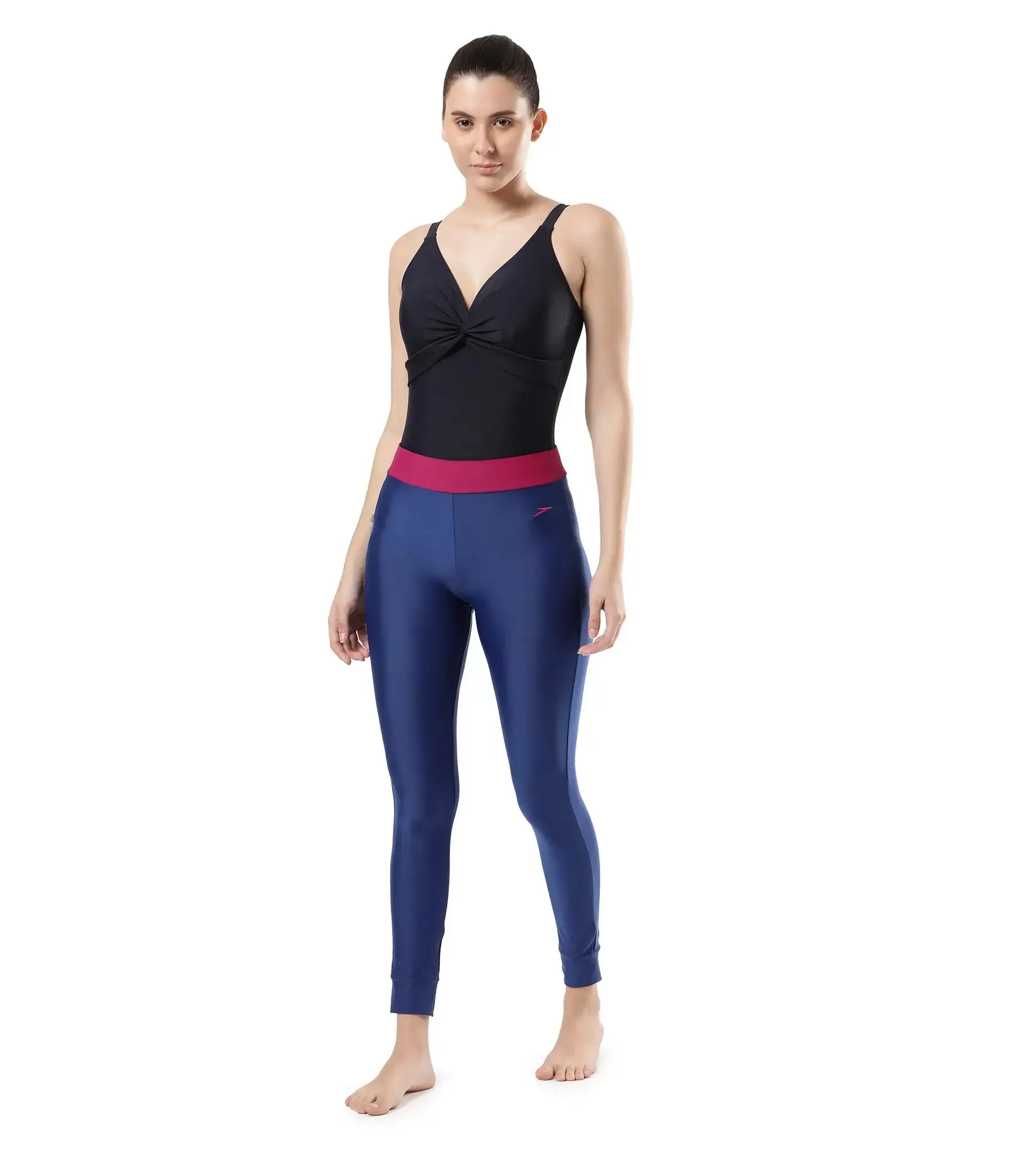 Women's Solid Contrast Leggings - Ammonite & Berry