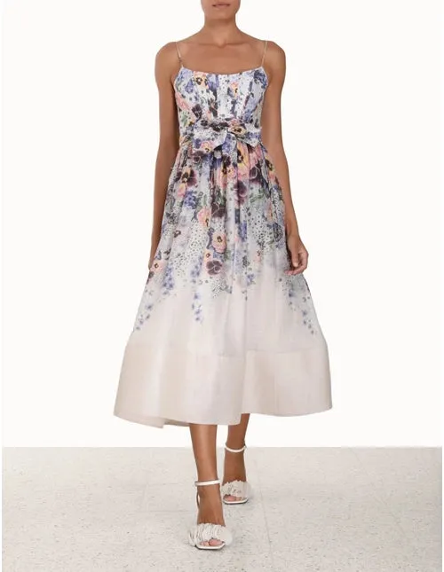 ZIMMERMANN Elegant Tama Corset Midi Dress with Flattering Silhouette and Chic Design